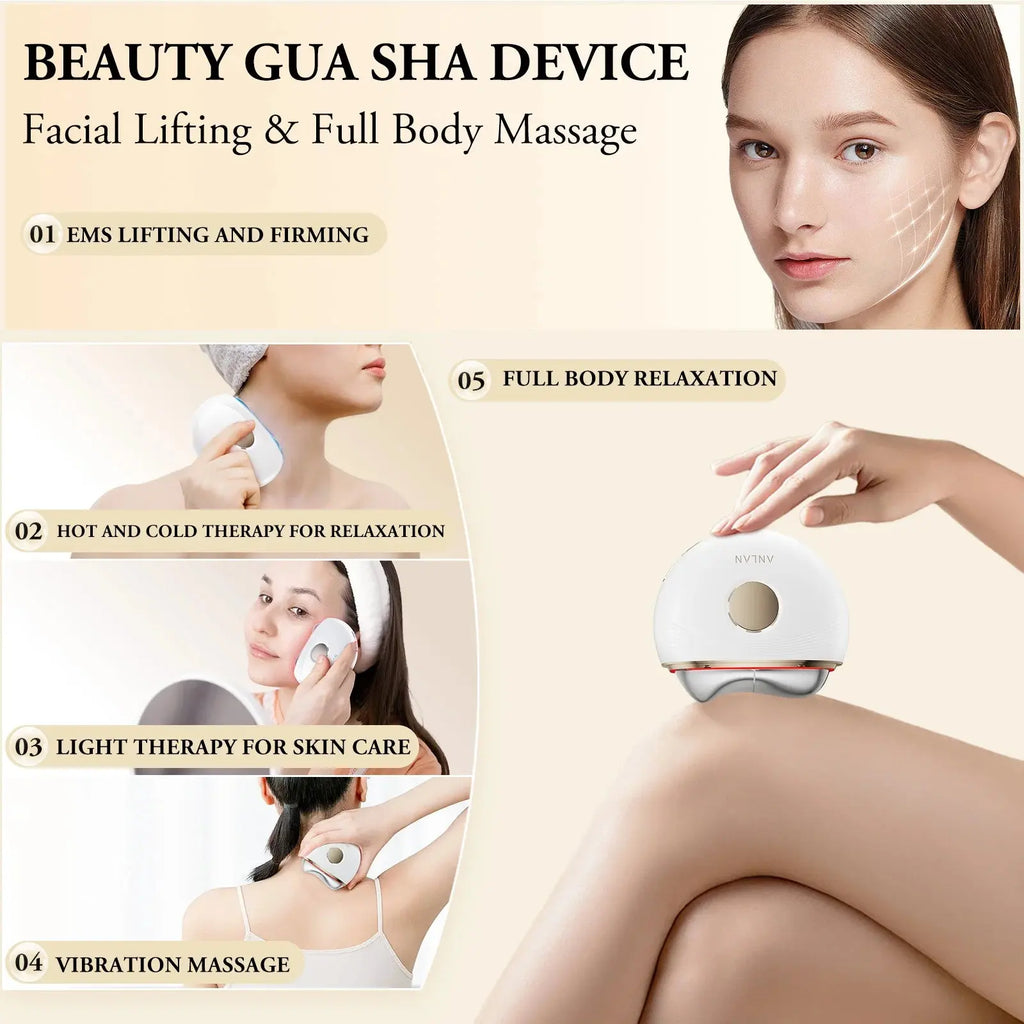 ANLAN Electric Guasha Massager EMS Face Lifting Remove Edema Firming Skin Clod Heat Body Scraping Therapy Skincare Beauty Device Nova Trendz
