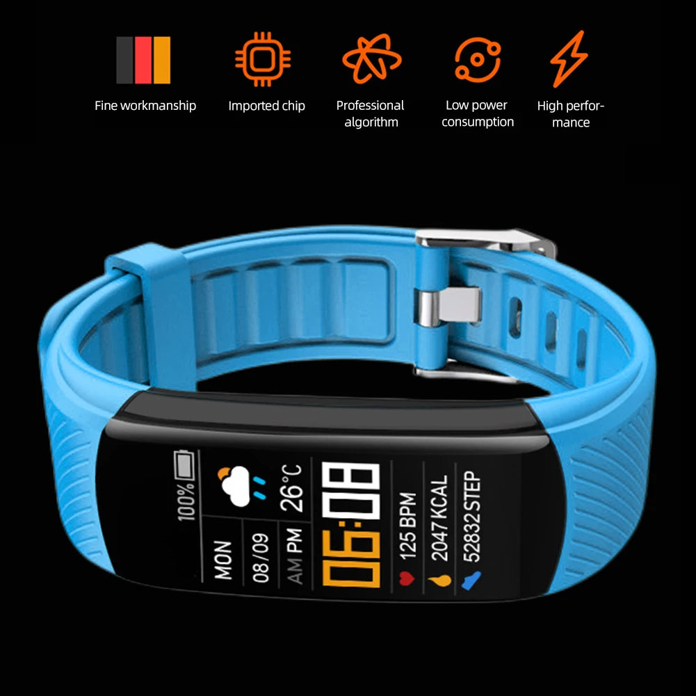Smart Watch Waterproof Sport Smartwatch Heart Rate/Blood Pressure/Blood Oxygen Monitor USB Direct Charging for Outdoor Exercises