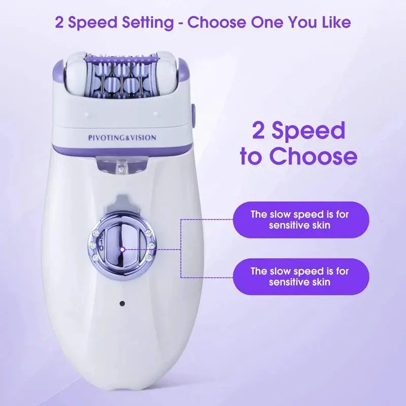 Kemei 3in1 Women Epilator Electric Shaver Facial Body Hair Removal Lady Leg Bikini Trimmer Hair Remover Underarms Rechargeable Nova Trendz