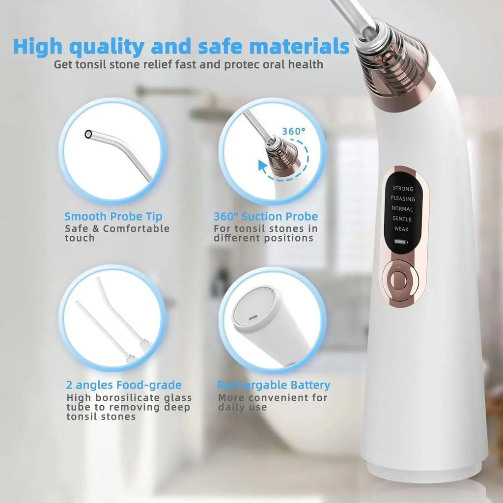 Electronic Vacuum Tonsil Stone Remover Kit with 5 Suction Modes 10in1 Tonsil Stone Cleaner Mouth Cleaning Tool Oral Fresh Care Nova Trendz