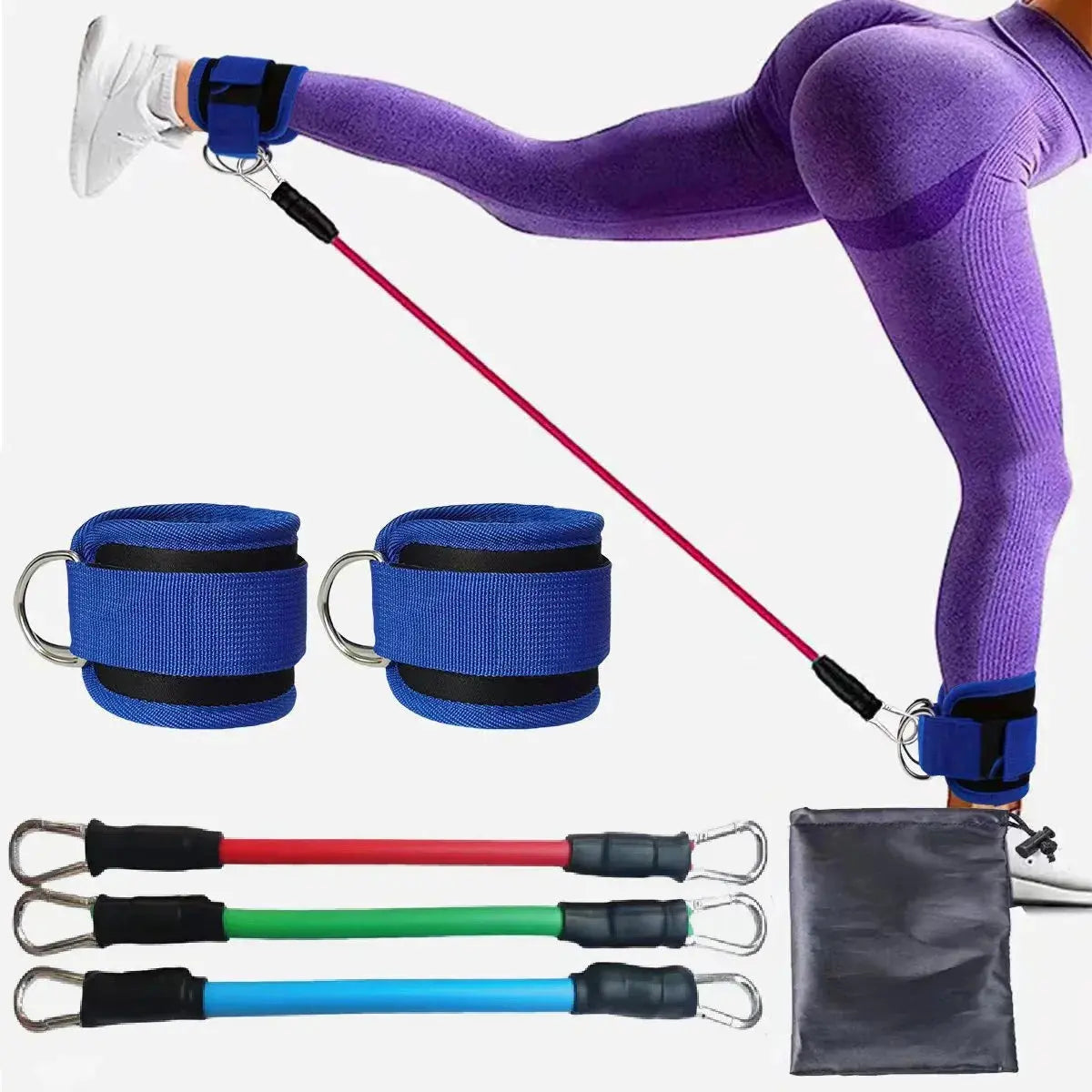 TPE Resistance Bands Ankle Straps Fitness Booty Band Squat Glute Workout Yoga Gym Equipment Guard Leg Strength Safety Extensions Nova Trendz