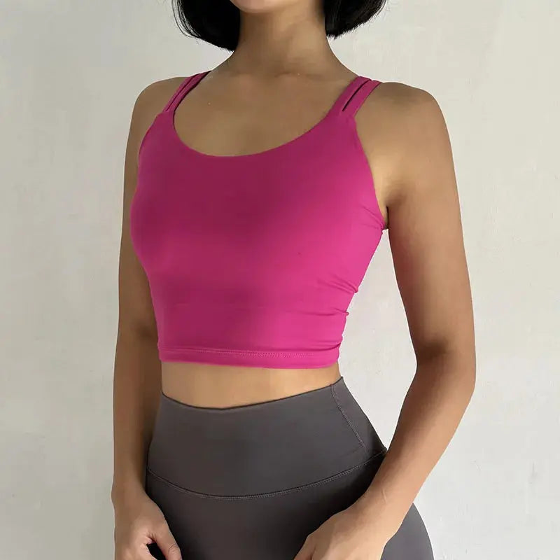 Women's Sports Bras Fitness Top, Sexy Lingerie, Push Up Fixed Pad, Yoga Bra, Back knotted Underwear, Running Vest, Gym Tops - Nova Trendz