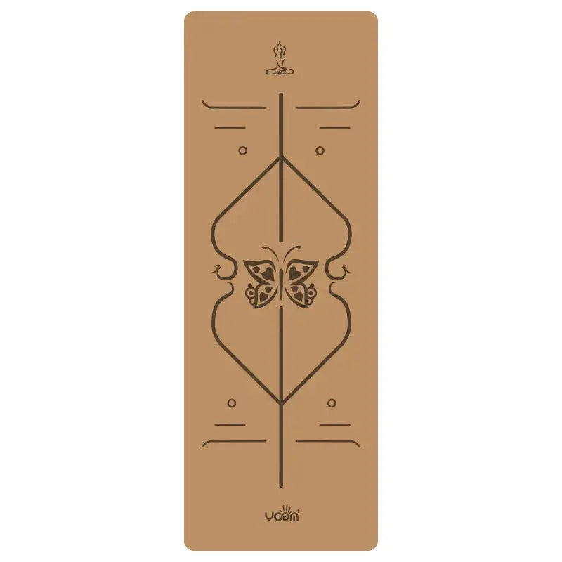 ‌Natural Rubber & Cork Yoga Mat - 68cm Extra-Wide 5mm Thick Gymnastic Mat with Laser-Engraved Alignment Lines & Logo Printing‌ ‌ Nova Trendz