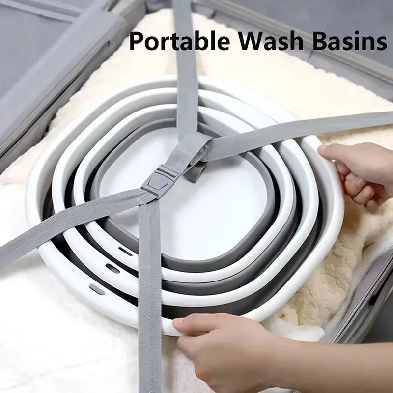 Baby Bath Tub Foldable Kids Bathing Tubs Newborn Body Cleaning Bucket Children Bathtub Multi-functional Garden Car Clean Bucket
