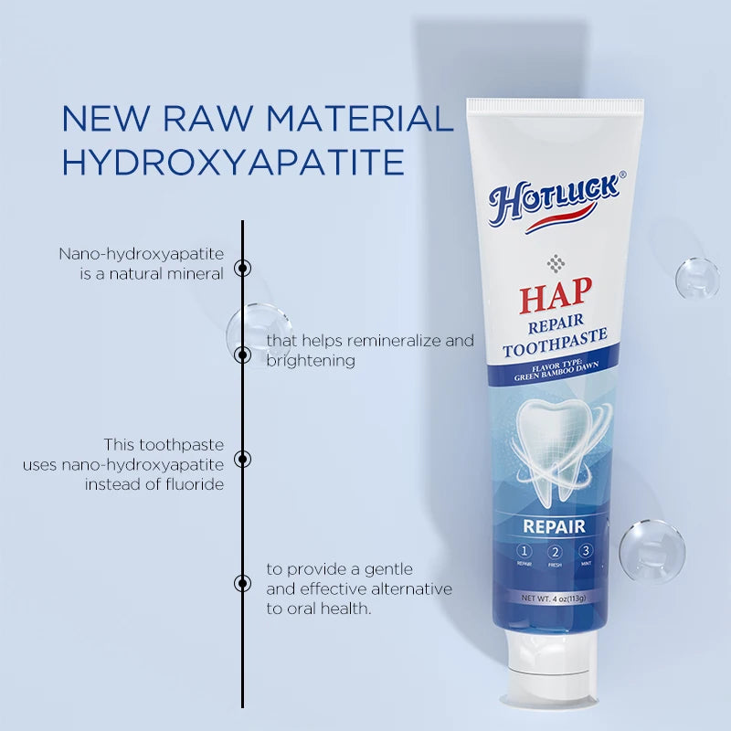 Hotluck Fluoride Free Nano Hydroxyapatite Toothpaste for & Sensitive Relief, Whitening, SLS Free, Natural Peppermint.Made in Chi