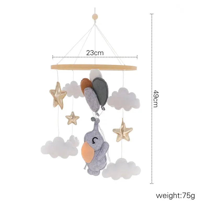 Baby Bed Bell Rattle Toy Lambhair Mobile Hanging Toy 0-12 Months Newborn Crib Mobile Cartoon Cloud Pendant Toy Carousel For Cots - Nova Trendz