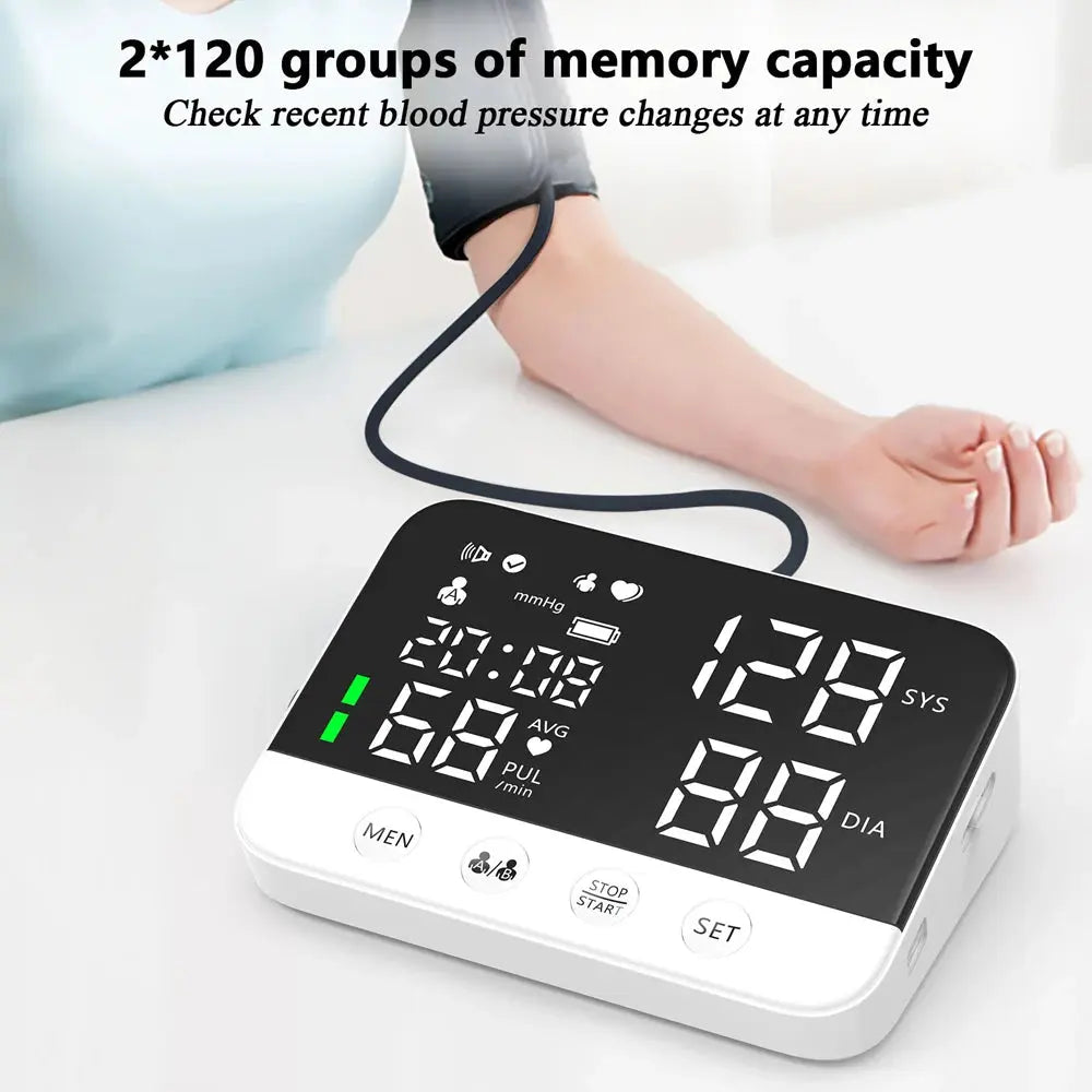 Blood Pressure Monitor Arm Cuff Tensiometer Tonometer Digital Voice Sphygmomanometer Electronic Medical BP Monitors Rechargeable Nova Trendz