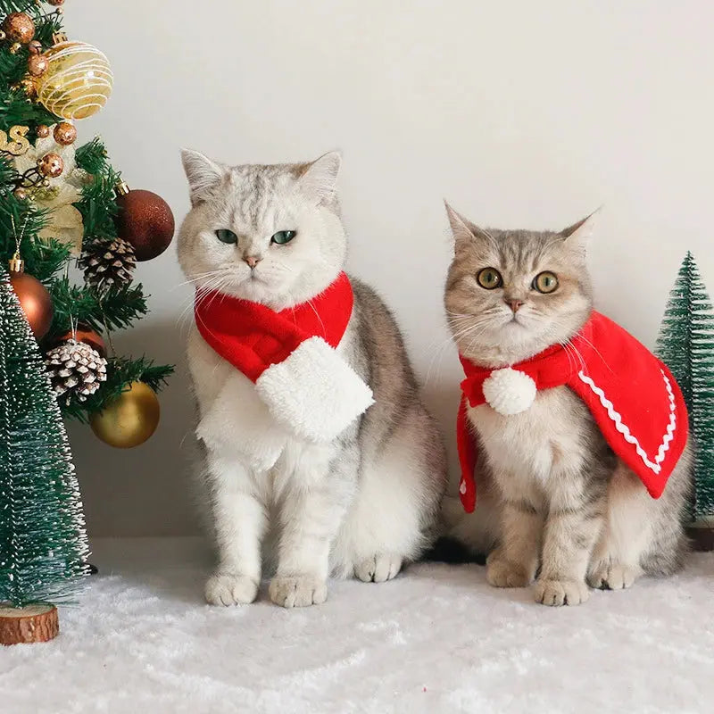 Cute Pet Christmas Ornaments Winter Plush Xmas Hat Scarf Headwear Cats Dogs Santa New Year Cosplay Costume Pet Accessories Nova Trendz