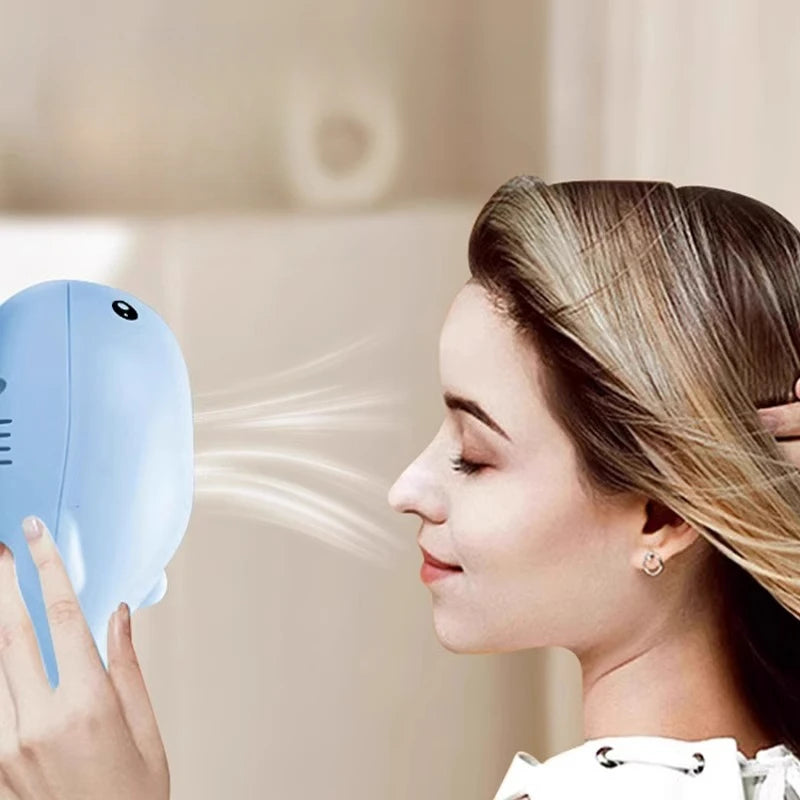 Interactive Cat Toys Electric Jet Floating Ball Cat Toy Whale Shaped Cat Toy Portable USB Dual Function Fan Pet Toy for Teaser