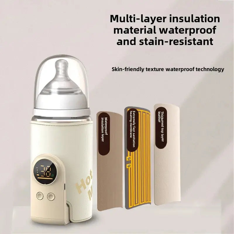 USB Multifunctional High-capacity Baby Feeding Bottle Smart Temperature Control Warmer Screen Newborn Baby Bottle Warmer Sleeve Nova Trendz