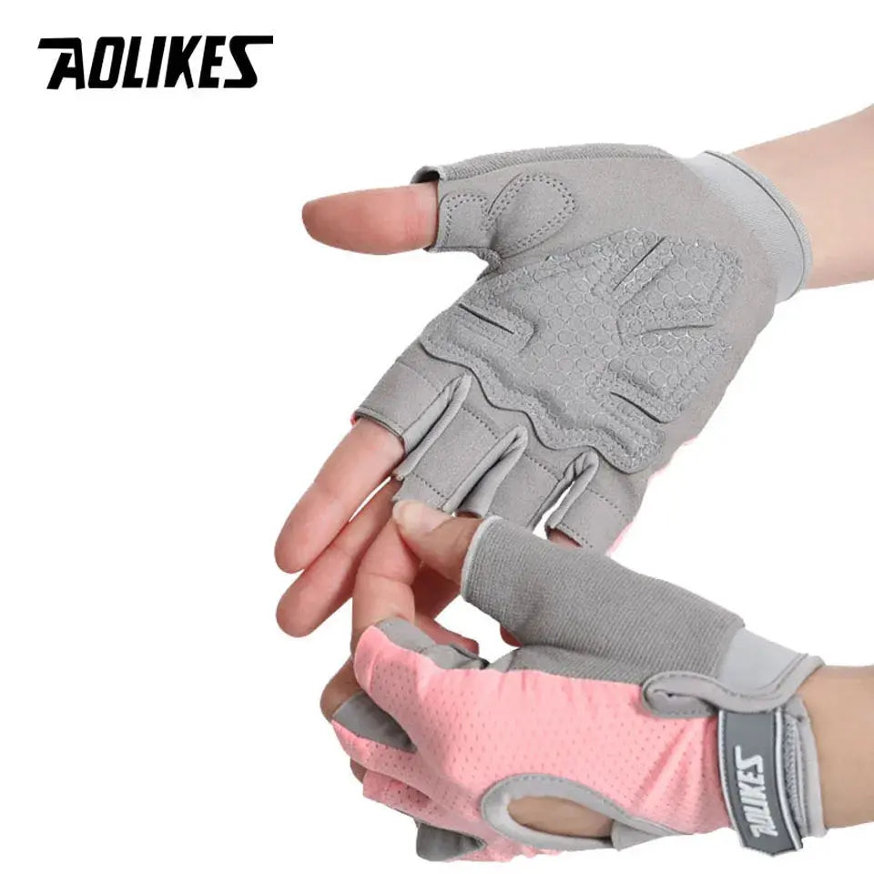 AOLIKES 1 Pair Gym Gloves Body Building Sports Fitness Dumbbell Workout Breathable Gloves for Crossfit Weight Lifting Training Nova Trendz