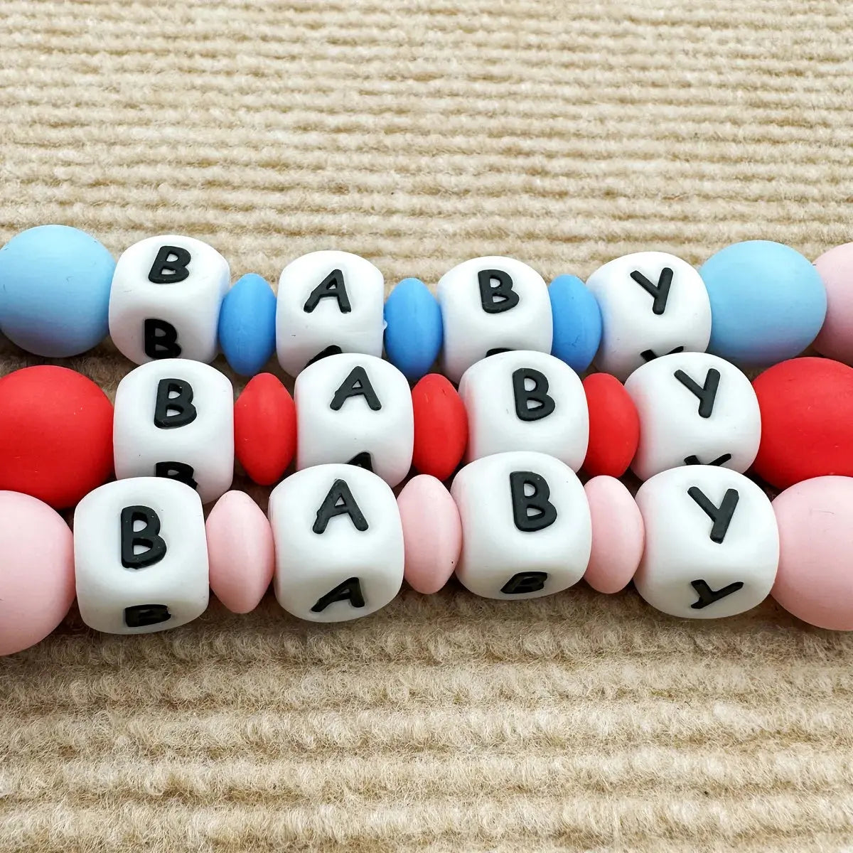 Personalize Silicone Letters Name Baby Popular Silicone Bead Pendant Pacifier Clips Chains Holder Teether Baby Kawaii Toy Gifts Nova Trendz