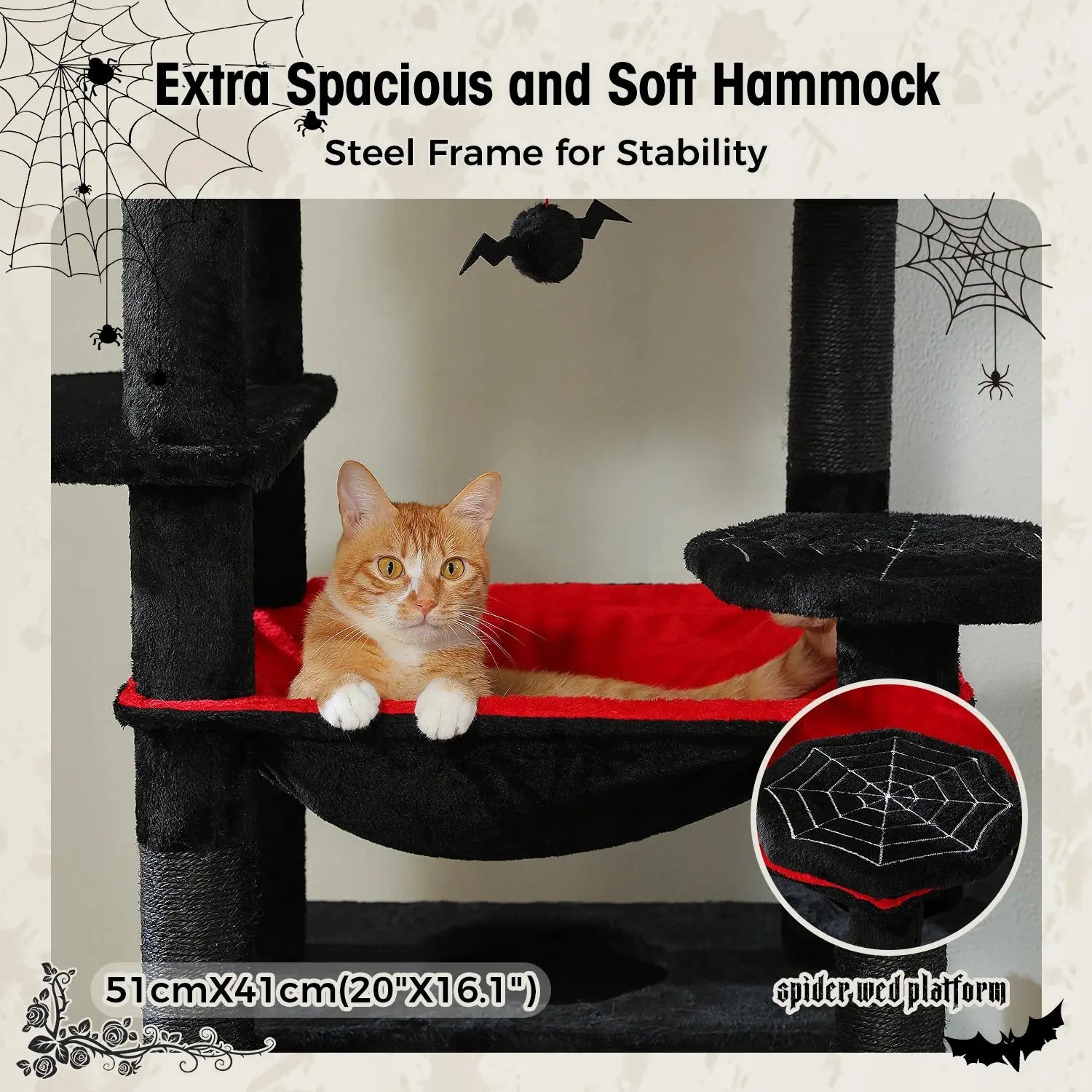 184cm Large Cat Tree and Tower for Indoor Cats With Sisal-Covered Scratching Posts Spacious Hammock Padded Perches and Condos Nova Trendz