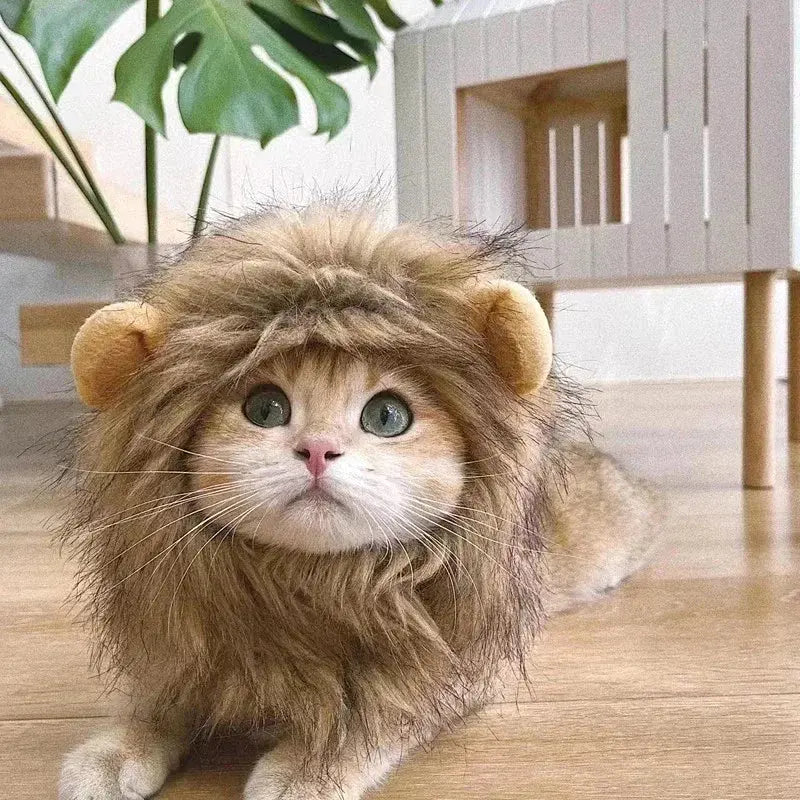 Cat Cosplay Dress Up Pet Hat Lion Mane for Cat Puppy Lion Wig Costume Party Decoration Halloween Christmas GatosPet Supplies Nova Trendz