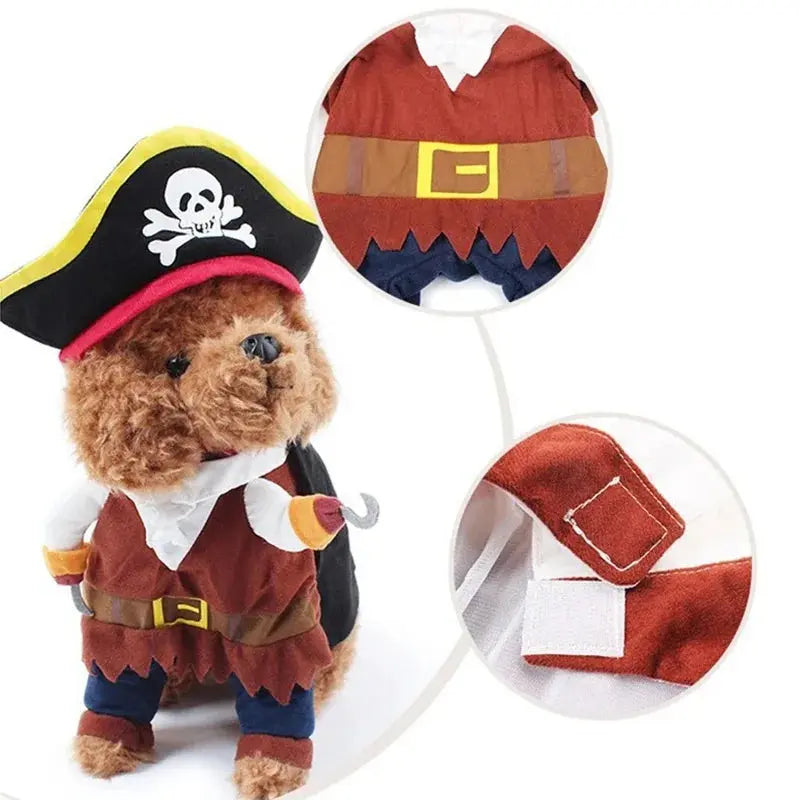 Halloween Funny Pirate Cat Dog Costume For Small Medium Dogs Cats Puppy Kitten Cosplay Creative Novelty Dress Up Party Clothes Nova Trendz