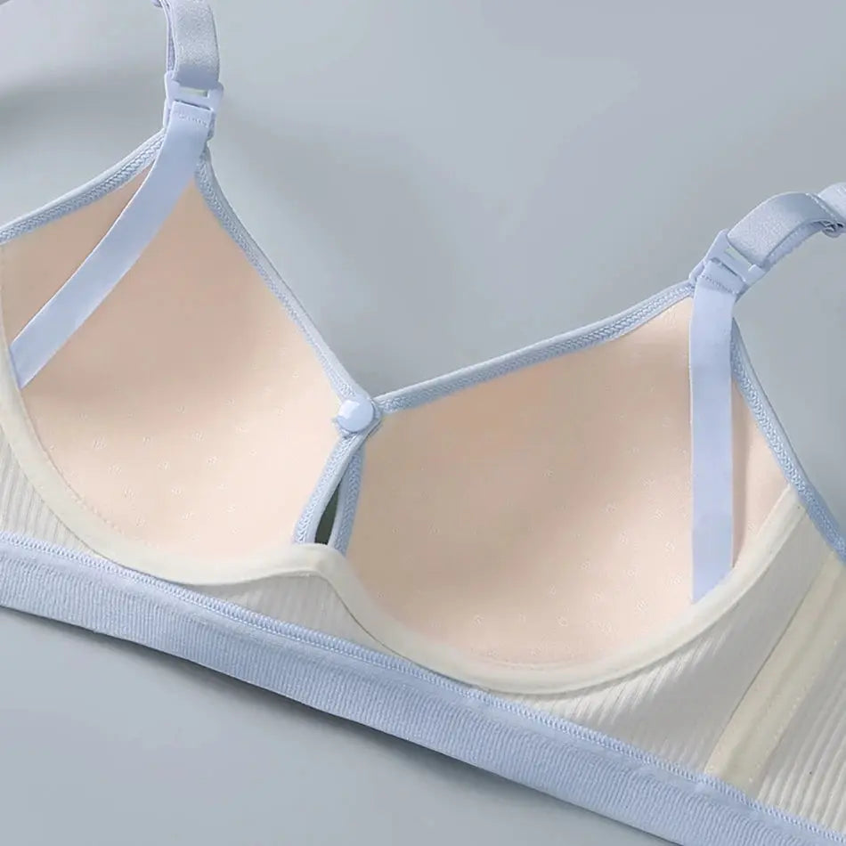 Maternity Nursing Bra No Underwire Front Open Gathered Support Cups Bralette Soft Comfort for Pregnant Women Underwear Clothing Nova Trendz
