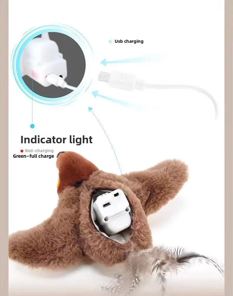 Interactive Flying Bird Cat Toy (with Catnip) Toy Flapping Bird Cat Toy Flying Interactive Flapping Chirping Bird Cat Toy