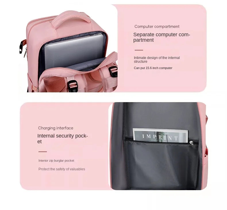Mummy Bag Nappy Backpack Large Capacity Multifunction Cabin Bag with Shoe Storage Multilayer Separation Waterproof Diaper Bags