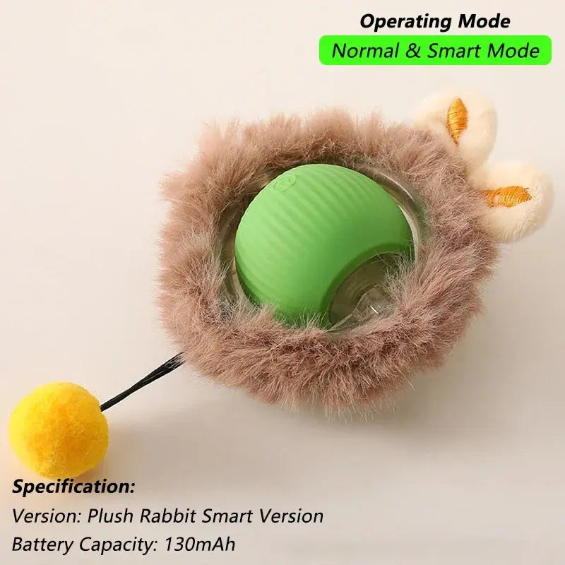 Cat Interactive Ball Toy, Automatic Rolling Ball with Tail, Rechargeable Smart Pet Interactive Toy, Intelligent Mouse for Cat - Nova Trendz