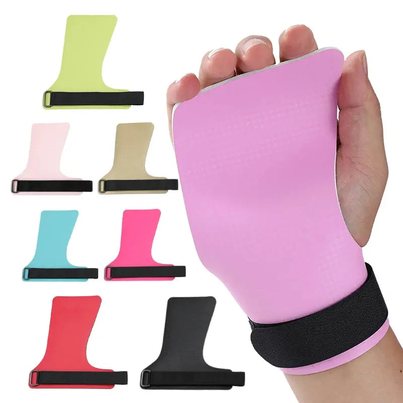 A Pair of Carbon No Finger Hole Hand Grips for Crossfit Pull Ups Cross Training Kettlebell Gymnastics Workout Palm Protector Nova Trendz