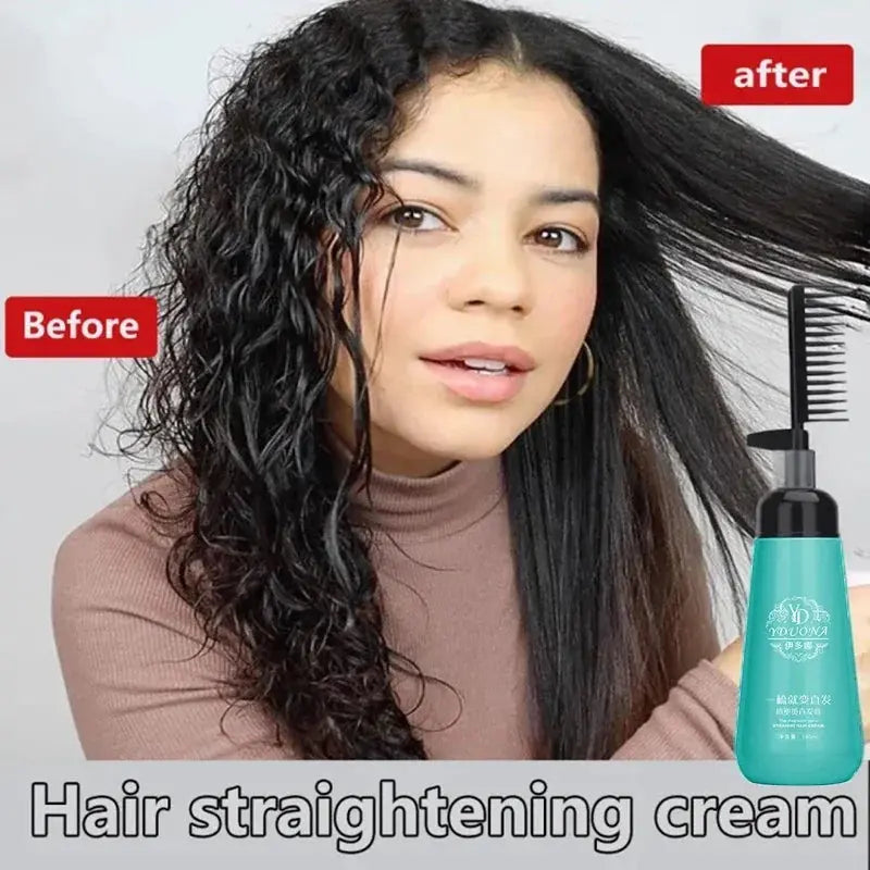 Hair Straightening Cream And Comb Set Nourishing No Hurting Repair Damaged Hair Keratin Smooth Care Improving Frizziness Ionperm Nova Trendz