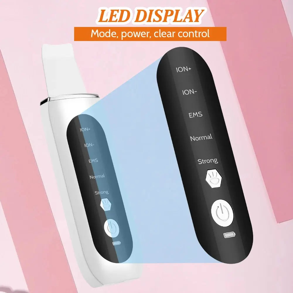 Skin Scrubber Ultrasonic Facial Machine for Home Use Spatula for Blackhead Remover Shovel Peeling Pore Cleaner Face Lift Massage - Nova Trendz