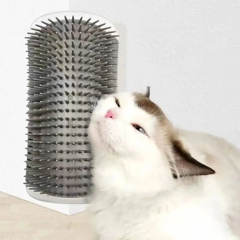 Cat Brush Comb Cat Toy with Catnip Cat Wall Brush Corner Cat Scratcher Massage Self Groomer Comb Pet Brush Corner cat scrubber - Nova Trendz