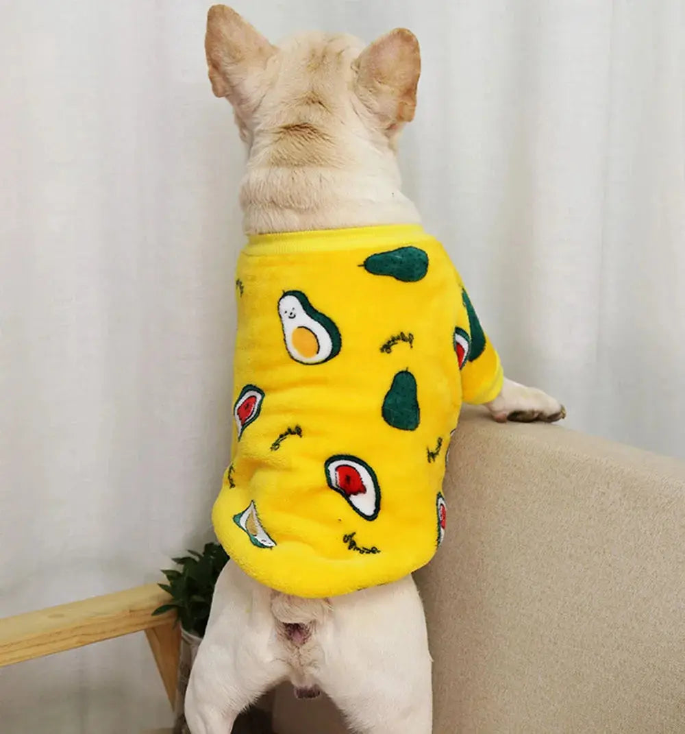 Warm Dog Clothes Cute Print Puppy Pet Clothing French Bulldog Hoodie Winter Dog Pajamas Sweater Coat for Small Medium Dogs Cats - Nova Trendz