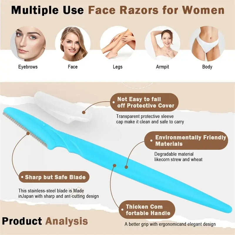 5/10/30/40/66pcs Eyebrow Razors Kit Facial Eye Brow Trimmer Multifunction Facial Hair Removal Tool with Container Safety Beauty Nova Trendz