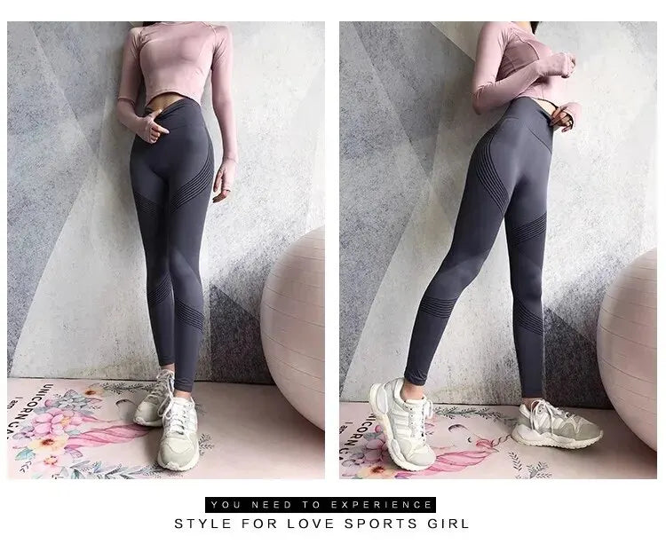 Fitness Pants Women Stretch Tight Peach Buttock Lifting Yoga Pants High Waist Belly Holding Quick Dry Running Sweat?pants Fitnes Nova Trendz