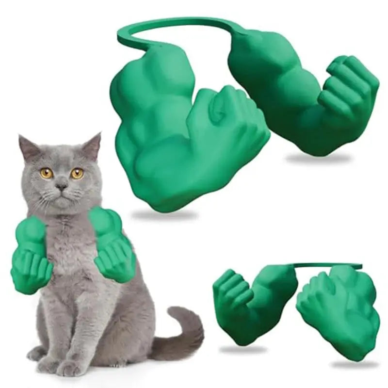 Funny Cat Muscle Arm Clothing Decoration Props 3D Printed Pet Interactive Neck Hanging Toy Role-playing Accessories Birthday Toy Nova Trendz