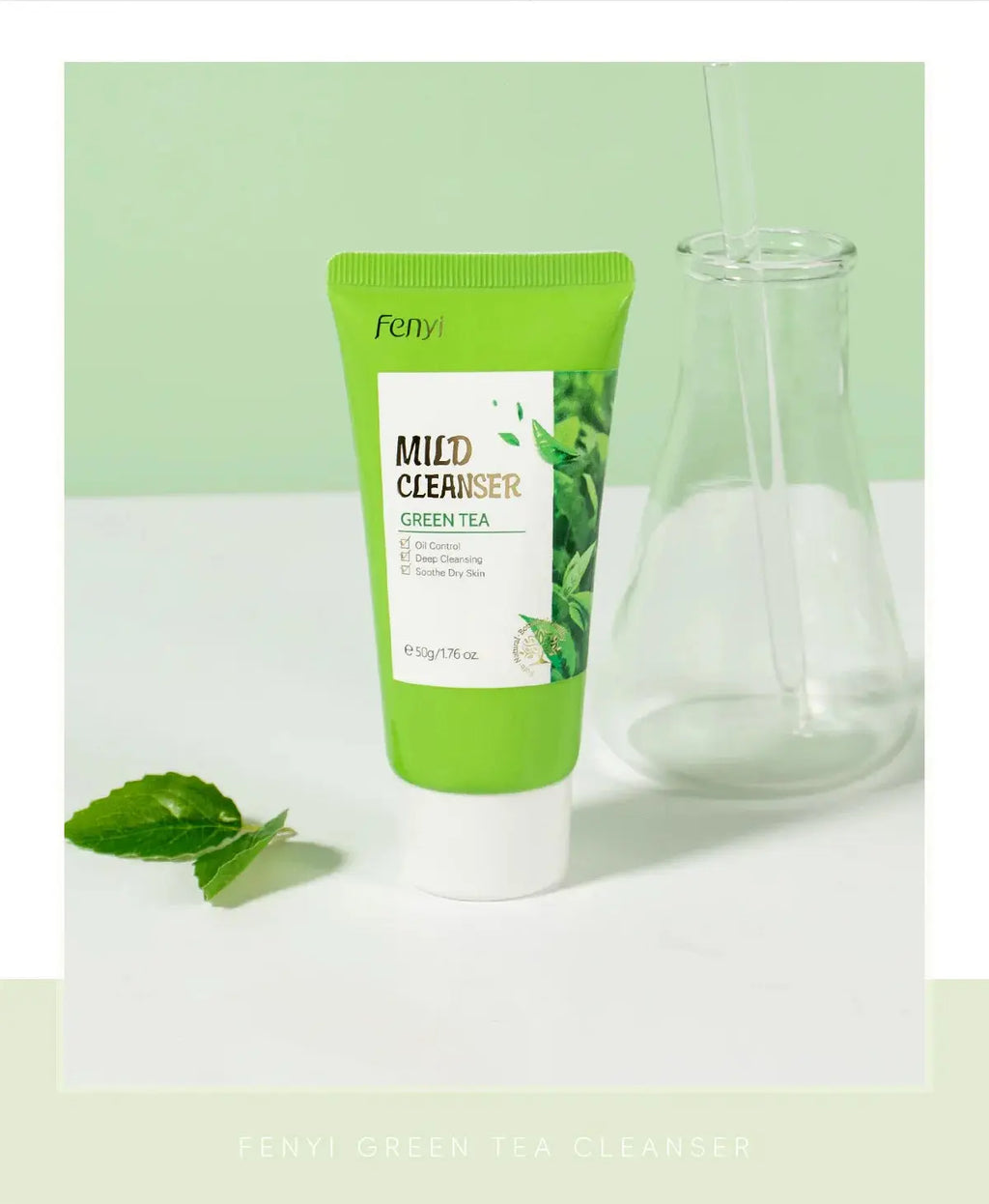 Green Tea Facial Cleanser 50g Skin Deep Cleansing Moisturizing Blackhead Removal Skincare Face Wash Foam Face Cleanser Skin Care - Nova Trendz