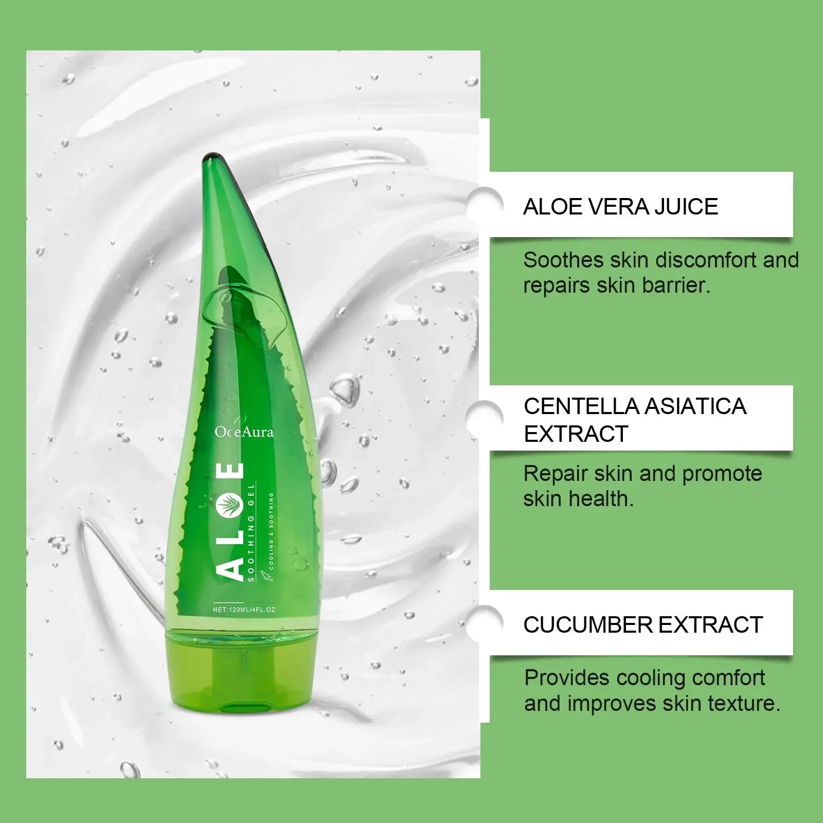120ml Natural Organic Aloe Vera Gel Skin Lightening Moisturizing Tone Acne-removing Aloe Vera Gel After-sun Moisturizing Cream Nova Trendz