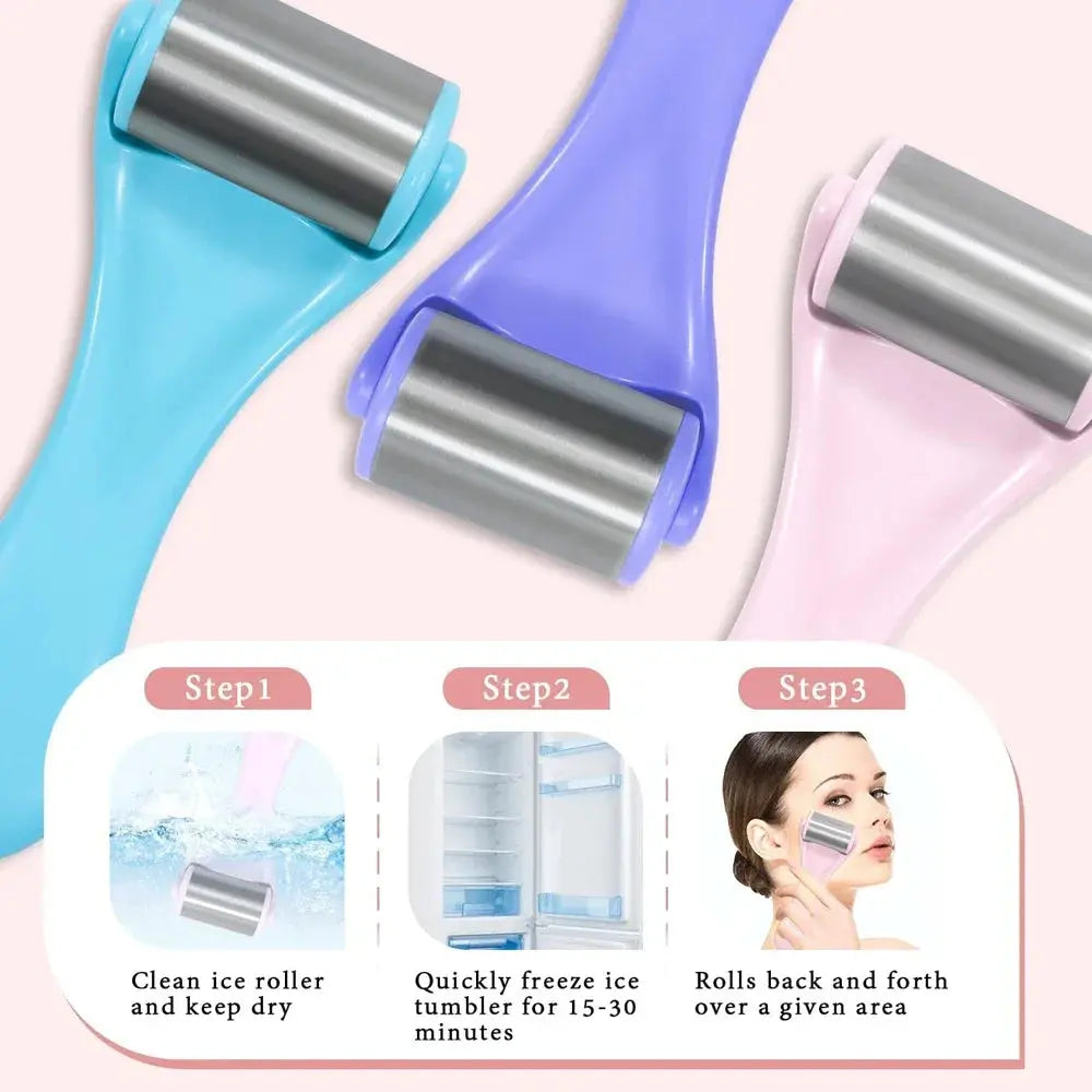 New Ice Roller Facial Massage Tool Stainless Steel Facial Massager Face & Eye Puffiness Relief Anti Wrinkle Skin Care Tools Nova Trendz