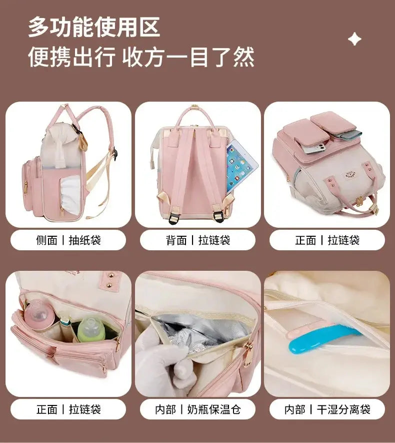 Multifunctional Large-capacity Mommy Bags for Outings Travel Backpack Waterproof Portable Mother and Baby Bag Women's Backpack Nova Trendz