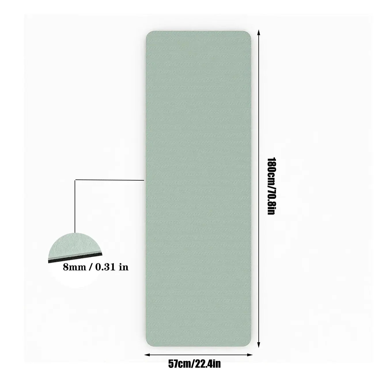 Yoga mat 1/3 inch super thick yoga mat double-sided non-slip, professional TPE yoga mat, suitable for yoga, Pilates and floor ex - Nova Trendz
