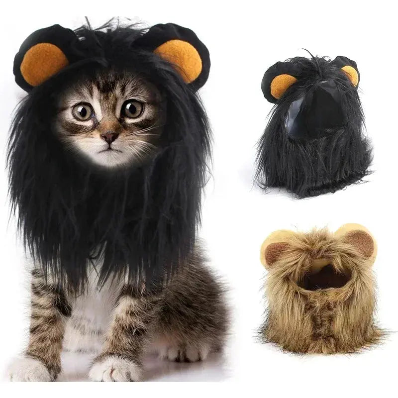 Cat Cosplay Dress Up Pet Hat Lion Mane for Cat Puppy Lion Wig Costume Party Decoration Halloween Christmas GatosPet Supplies Nova Trendz