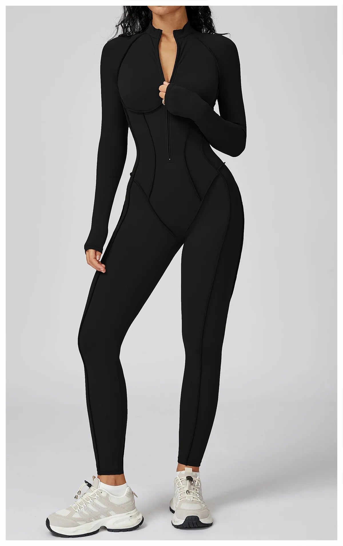 Yoga Bodysuit Long Sleeved Women's Tracksuits Gym Zipper Jumpsuits Sports Workout High-intensity Fitness One-piece Tights Suit Nova Trendz