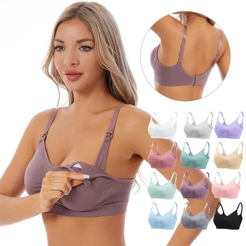 High Quality Maternity Nursing Bras Cotton Breastfeeding Pregnant Underwear Seamless Large Size Breathable Bra Push Up Nova Trendz