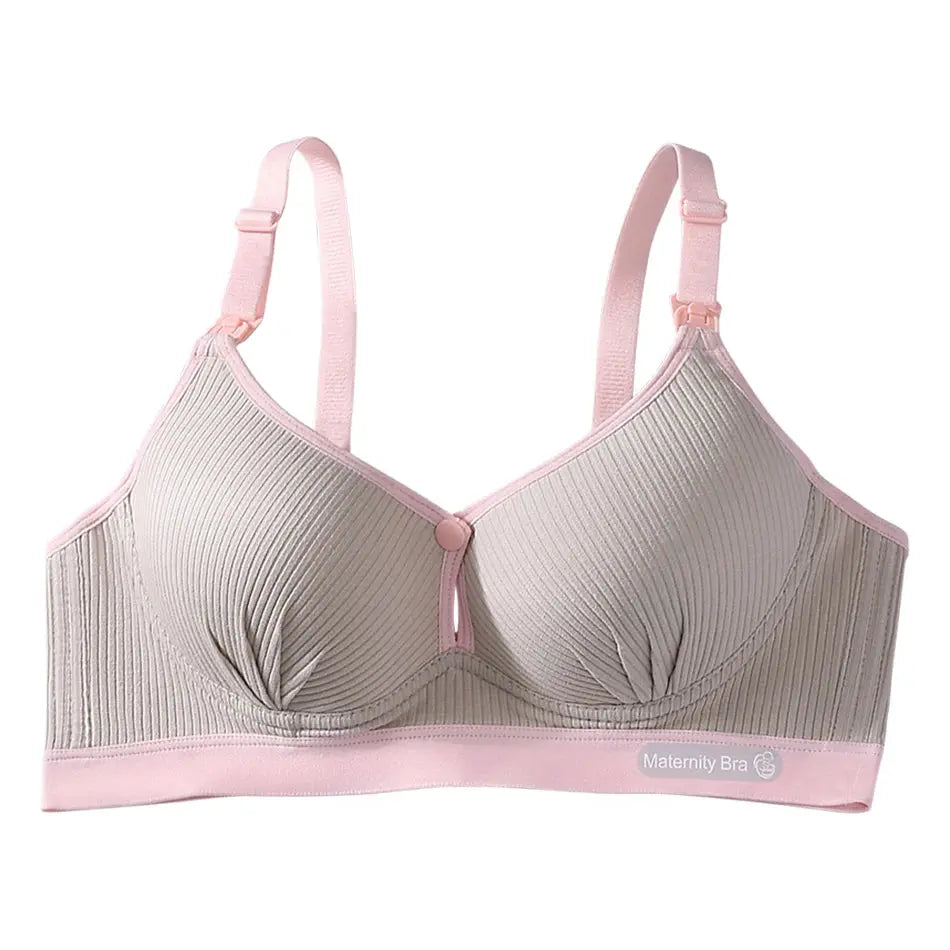 Maternity Nursing Bra No Underwire Front Open Gathered Support Cups Bralette Soft Comfort for Pregnant Women Underwear Clothing Nova Trendz