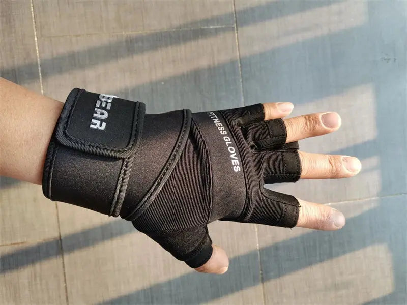 Half Finger Bodybuilding Gym Gloves Weightlifting Dumbbell Kettlebell Training Workout Fitness Gloves For Man  Women Nova Trendz
