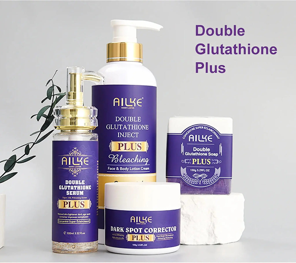 AILKE Glutathione PLUS Skin Care Set, Advanced Lightening Lotion, Moisturizes Softens Skin, Skin Bleaching Kit for Men, Women Nova Trendz