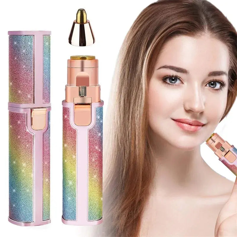 2 In1 Electric Eyebrow Trimmer Painless Eye Brow Mini Shaver Razors Portable Facial Hair Remover Women Built-in LED Light Nova Trendz