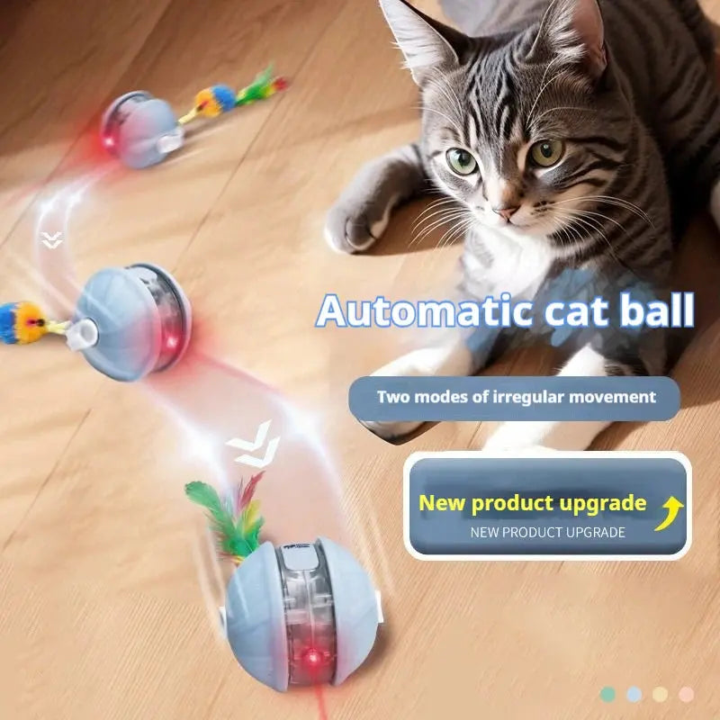 Upgraded Cat Interactive Ball Toys Infrared Automatic Rolling Ball Tail Rechargeable Smart Pet Toy Cat Training Imitate Mouse - Nova Trendz