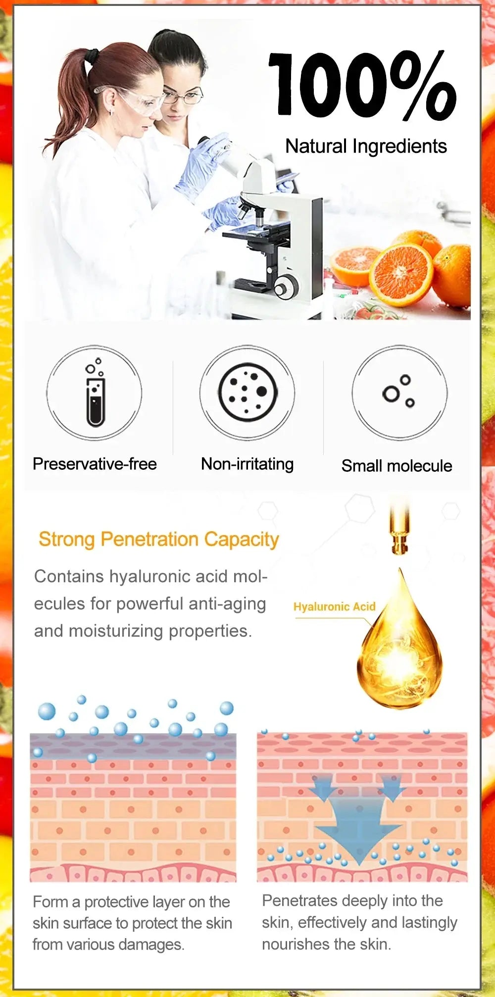 Skincare Products Vitamin C Facial Serum Brighten Skin Lighten Spots Hyaluronic Acid Face Essence Skin Care Products 30ml Nova Trendz