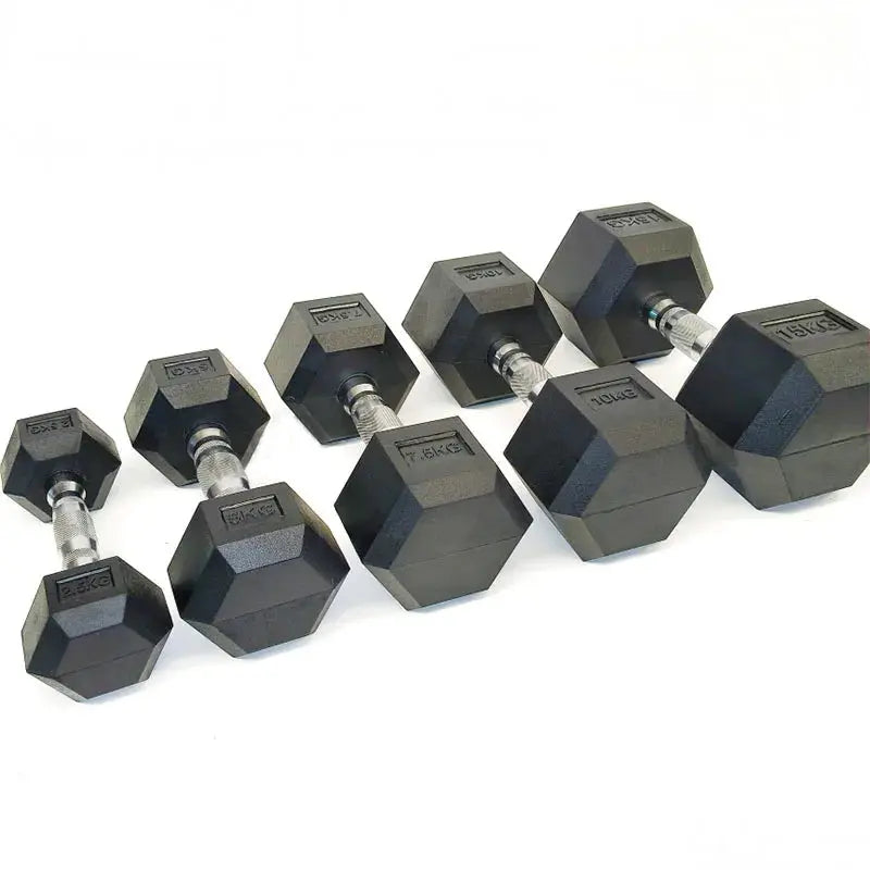 High-Quality Rubber Hexagonal Dumbbells Set 10lbs for Home Gym Weight Training Exercise Equipment  5KG Nova Trendz