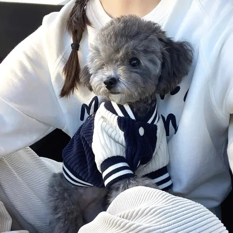Cute Embroidered Pet Baseball Jackets Dog Clothes For Small Medium Cat Teddy Coat Puppy Spring Clothes Warm Fashion Pet Outfit Nova Trendz