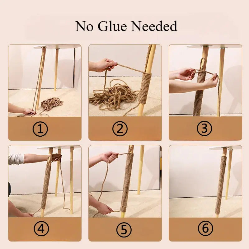 20M/50M Cat DIY Sisal Rope Cat Climbing Grinding Frame Special Cotton Rope Resistant Grinding Scratching Cat Toy Rope-4/6/8mm - Nova Trendz