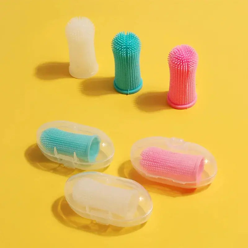 Dog Super Soft  pet Finger Toothbrush Teeth Cleaning Breath Care Nontoxic Silicone Tooth Brush Cat dog toothbrush pet products - Nova Trendz