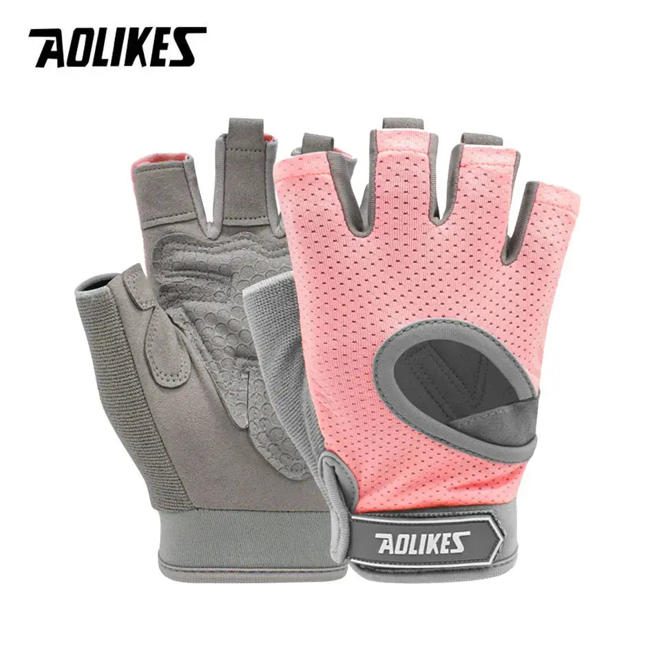 AOLIKES 1 Pair Gym Gloves Body Building Sports Fitness Dumbbell Workout Breathable Gloves for Crossfit Weight Lifting Training Nova Trendz
